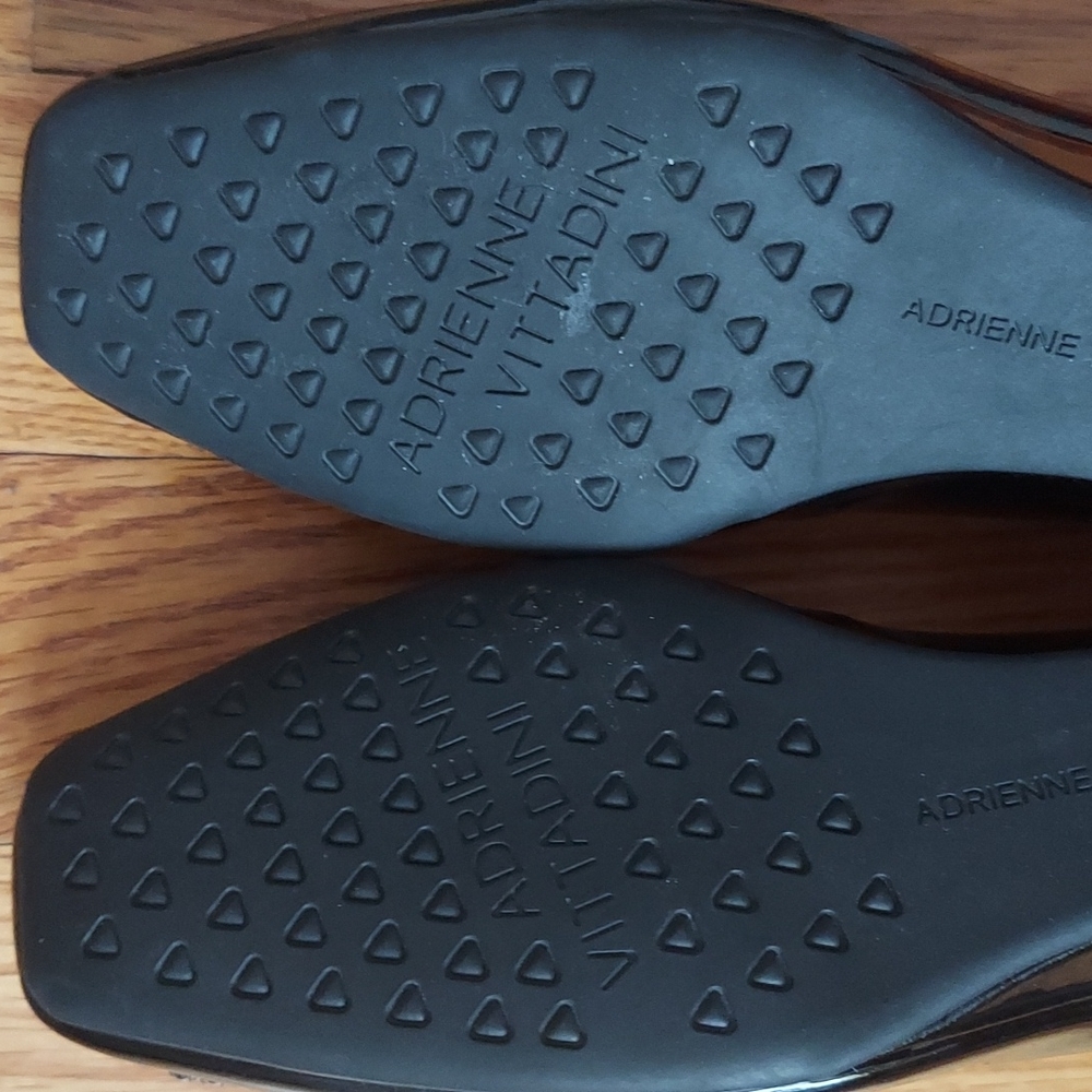 Adrienne Vittadini Palm Beach Black Patent Wedges w/ Rhinestone Details Size 6 - Picture 12 of 16